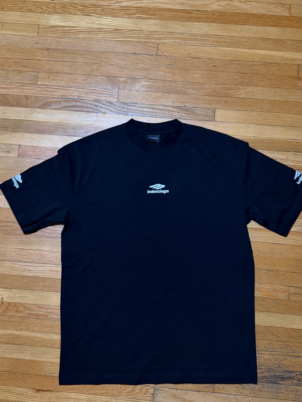 Banana Republic Black Short-Sleeve Tee with Small White Logo